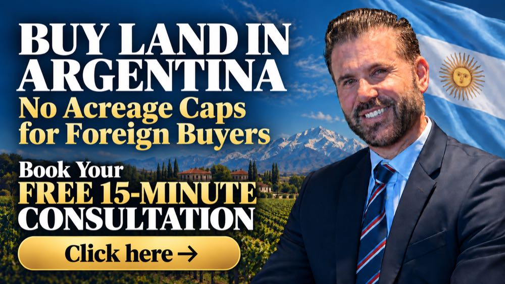 Buy land in Argentina — No Acreage Caps for Foreign Buyers. Book your free 15-minute consultation.